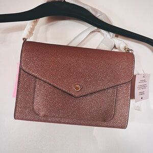 New Kate Spade crossbody pink glitter purse